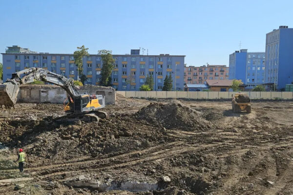 Demolition of foundations continues until the site is completely cleared